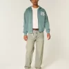 Boxy Number Graphic Zip-Up Hoodie