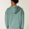 Boxy Number Graphic Zip-Up Hoodie