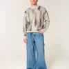 Boxy Pattern Crew Sweater