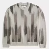 Boxy Pattern Crew Sweater