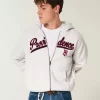 Boxy Providence Rhode Island Graphic Zip-Up Hoodie