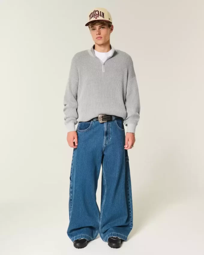 Boxy Quarter-Zip Sweater