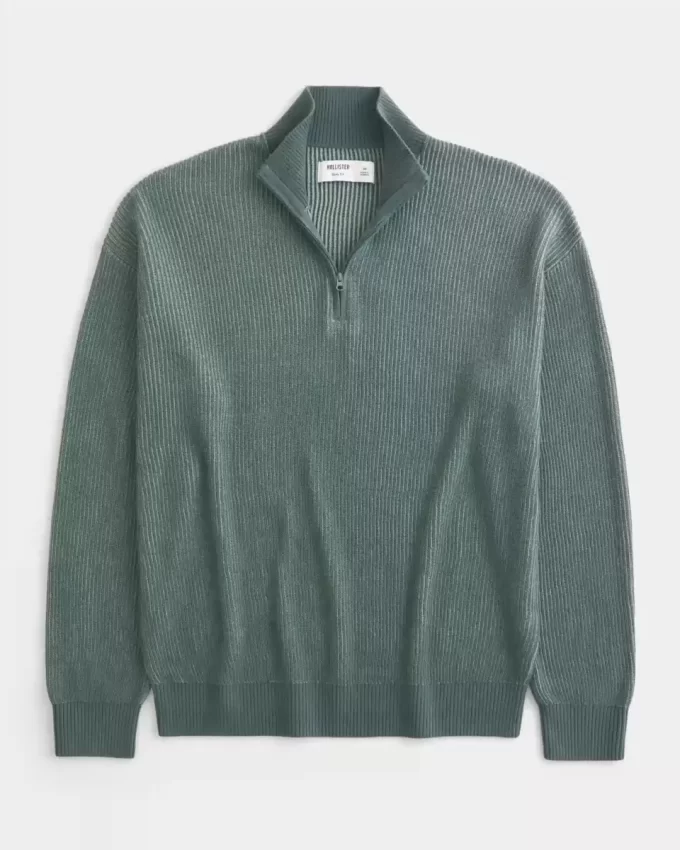 Boxy Quarter-Zip Sweater