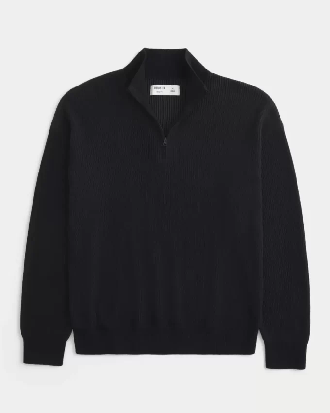 Boxy Quarter-Zip Sweater