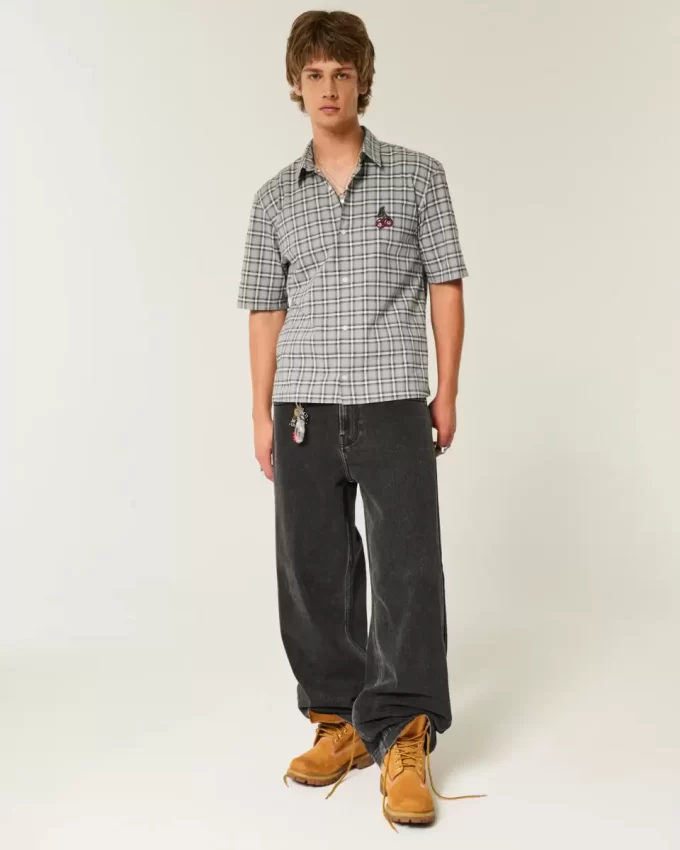 Boxy Short-Sleeve Cherry Graphic Shirt