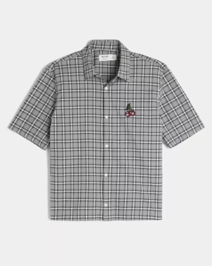 Boxy Short-Sleeve Cherry Graphic Shirt