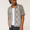 Boxy Short-Sleeve Crochet-Style Shirt
