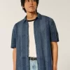 Boxy Short-Sleeve Crochet-Style Shirt