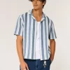 Boxy Short-Sleeve Crochet-Style Shirt