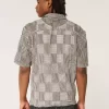 Boxy Short-Sleeve Crochet-Style Shirt