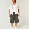 Boxy Short-Sleeve Crochet-Style Shirt