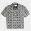 Boxy Short-Sleeve Crochet-Style Shirt