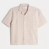 Boxy Short-Sleeve Crochet-Style Shirt