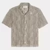 Boxy Short-Sleeve Crochet-Style Shirt