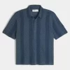 Boxy Short-Sleeve Crochet-Style Shirt