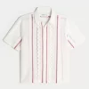 Boxy Short-Sleeve Crochet-Style Shirt