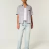 Boxy Short-Sleeve Embroidered Graphic Shirt