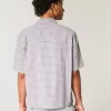 Boxy Short-Sleeve Embroidered Graphic Shirt
