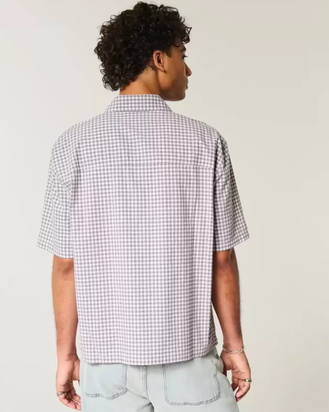 Boxy Short-Sleeve Embroidered Graphic Shirt