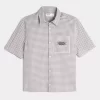 Boxy Short-Sleeve Embroidered Graphic Shirt