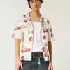 Boxy Short-Sleeve Linen-Blend Shirt