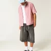 Boxy Short-Sleeve Linen-Blend Shirt