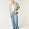 Boxy Short-Sleeve Linen-Blend Shirt