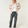 Boxy Short-Sleeve Linen-Blend Shirt