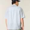 Boxy Short-Sleeve Linen-Blend Shirt
