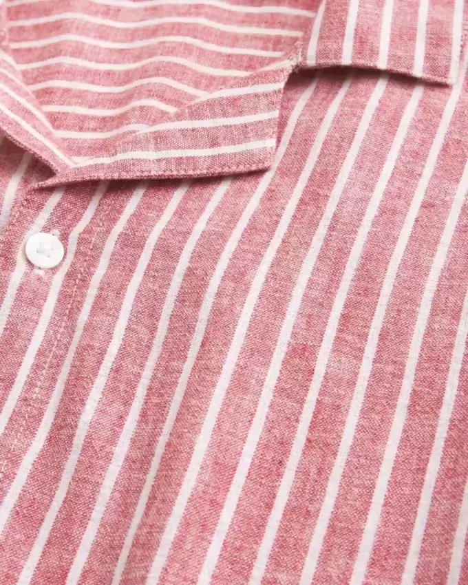 Boxy Short-Sleeve Linen-Blend Shirt