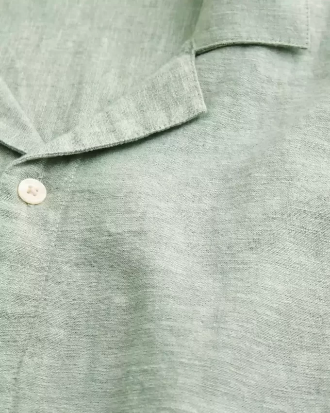 Boxy Short-Sleeve Linen-Blend Shirt