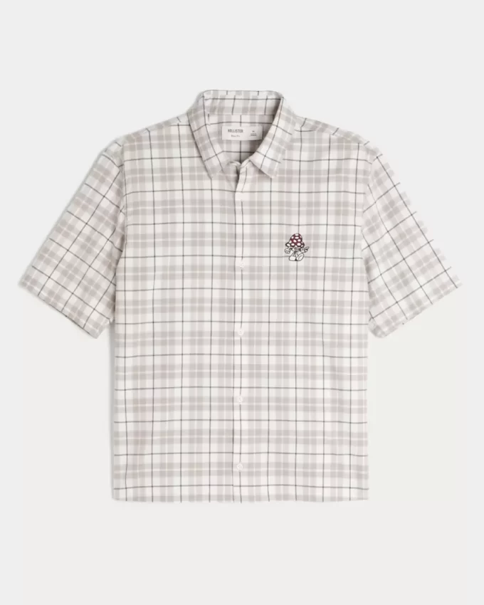 Boxy Short-Sleeve Mushroom Graphic Shirt