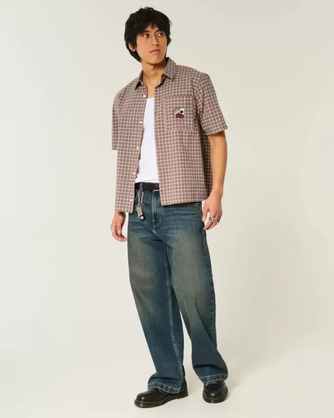 Boxy Short-Sleeve Playing Card Graphic Shirt