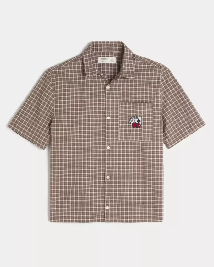 Boxy Short-Sleeve Playing Card Graphic Shirt