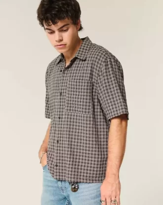Boxy Short-Sleeve Pocket Shirt