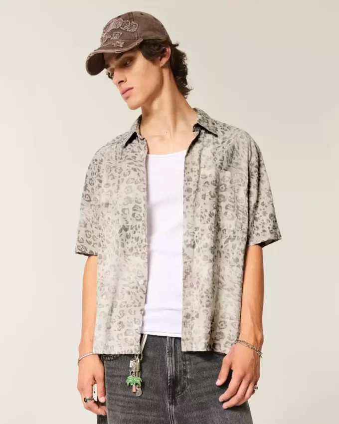 Boxy Short-Sleeve Pocket Shirt