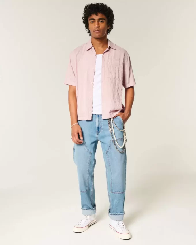Boxy Short-Sleeve Pocket Shirt