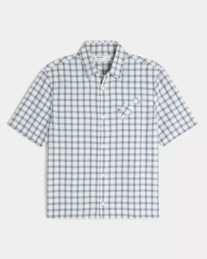 Boxy Short-Sleeve Star Applique Shirt
