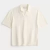 Boxy Short-Sleeve Sweater Polo