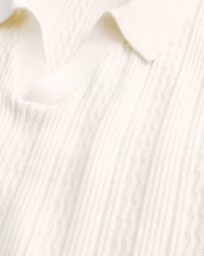 Boxy Short-Sleeve Sweater Polo