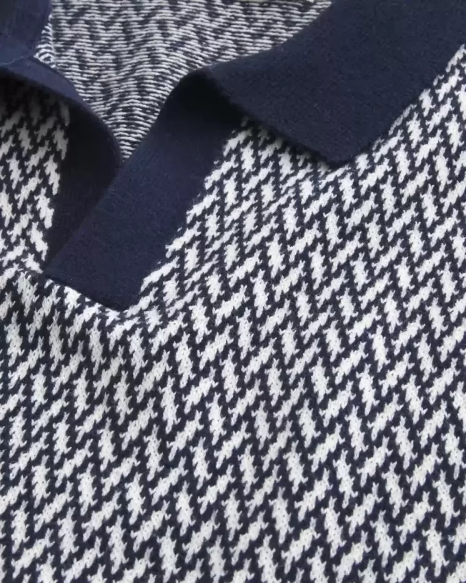 Boxy Short-Sleeve Sweater Polo