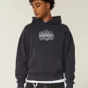 Boxy Skull Graphic Hoodie