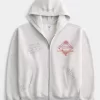 Boxy University of Southern California Trojans Graphic Zip-Up Hoodie