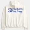 Boxy Volkswagen Racing Graphic Zip-Up Hoodie