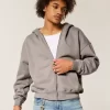 Boxy Zip-Up Hoodie