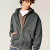 Boxy Zip-Up Hoodie