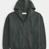 Boxy Zip-Up Hoodie