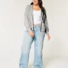 Boxy Zip-Up Sweater Hoodie