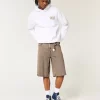 Brown Overdye Super Baggy Denim Shorts
