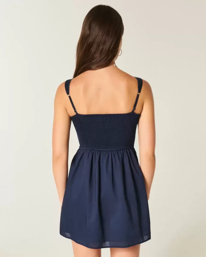Button-Front Mini Dress